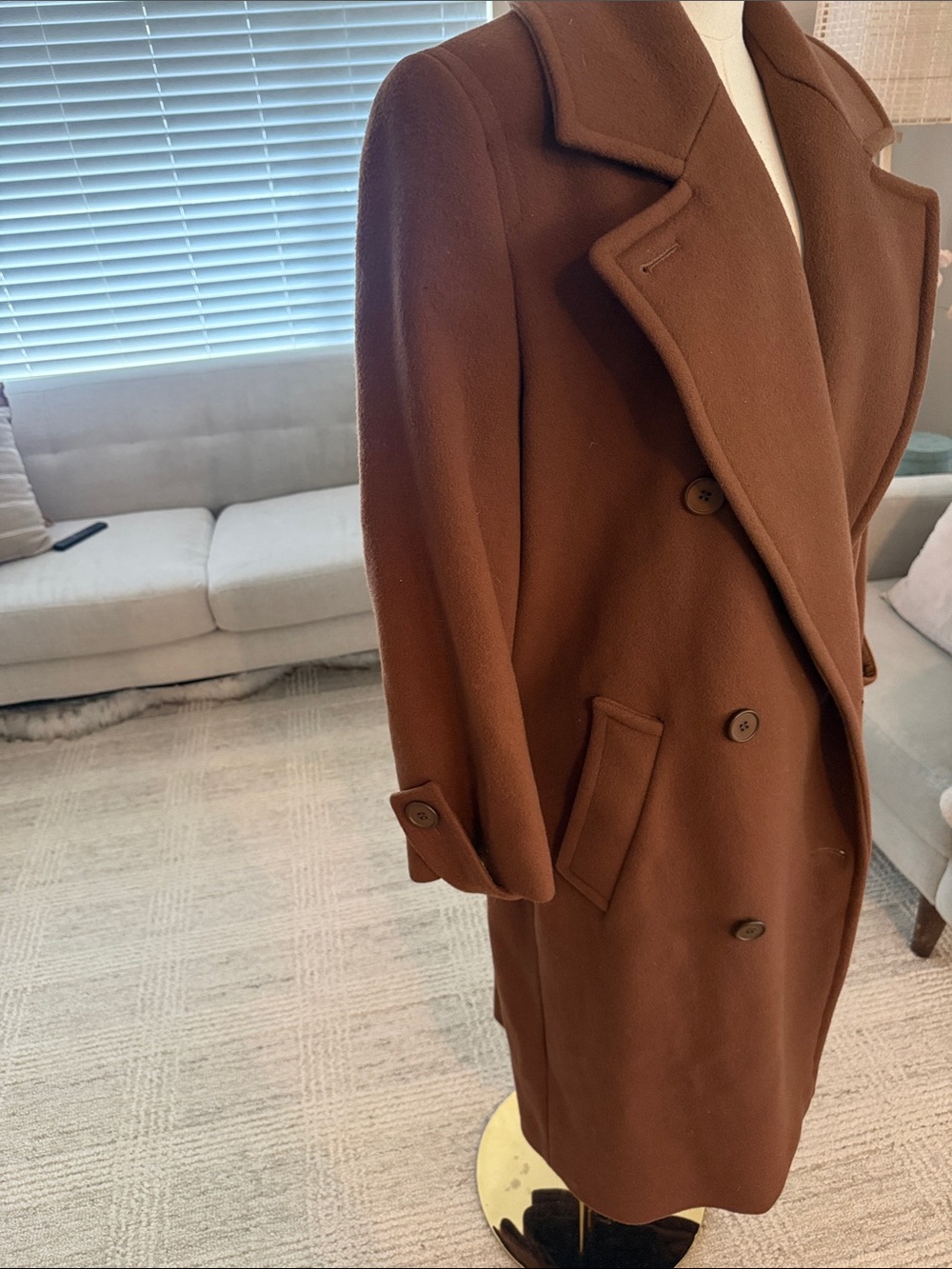 Calvin Klein Double-Breasted Trench Coat in Brown - Picture 2 of 4